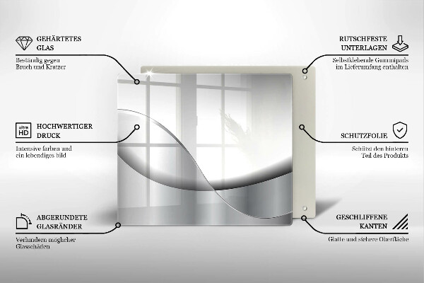 Steklena podloga za rezanje Oblikovanje abstraktnih črt