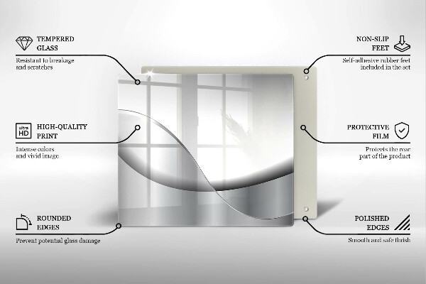 Steklena podloga za rezanje Oblikovanje abstraktnih črt