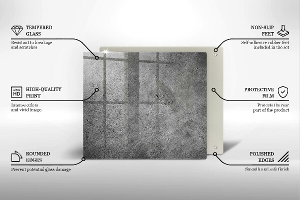 Steklena podloga za rezanje Tekstura betonskega kamna
