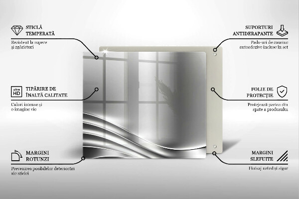 Steklena podloga za rezanje Kovinska konstrukcija