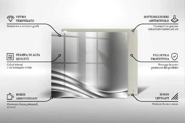 Steklena podloga za rezanje Kovinska konstrukcija