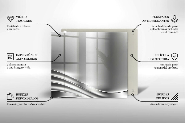 Steklena podloga za rezanje Kovinska konstrukcija