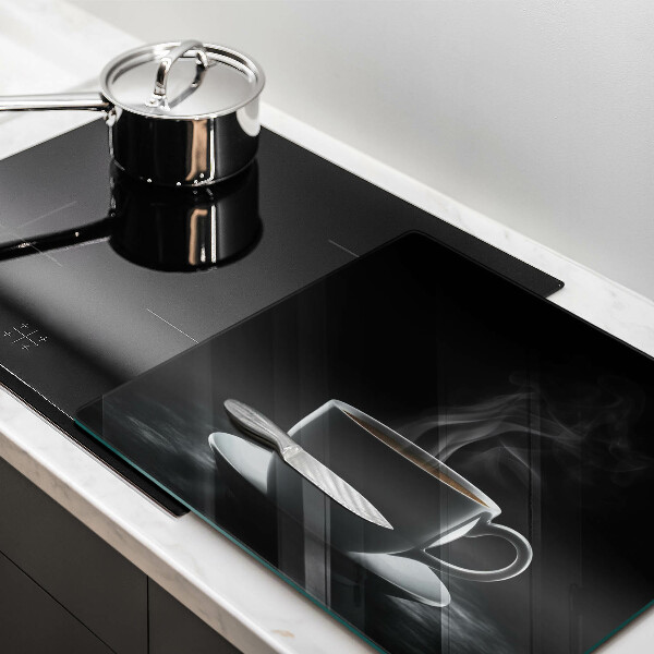 Steklena podloga za rezanje Vroča skodelica kave