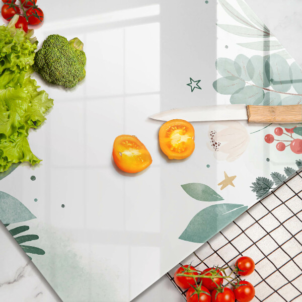 Steklena podloga za rezanje Akvarelni listi