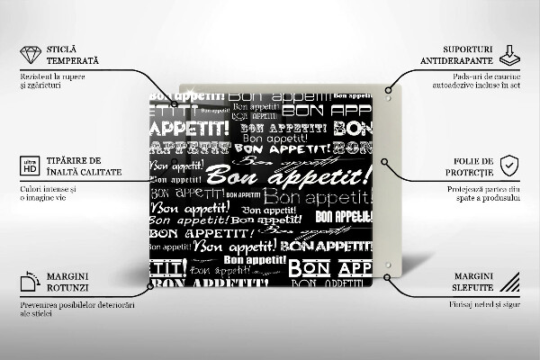Steklena podloga za rezanje Bon appetit