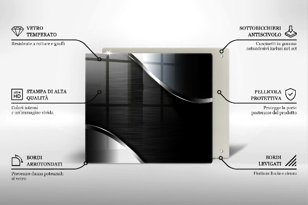 Steklena podloga za rezanje Kovinska abstrakcija