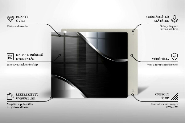 Steklena podloga za rezanje Kovinska abstrakcija