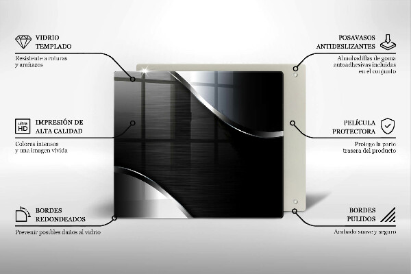 Steklena podloga za rezanje Kovinska abstrakcija