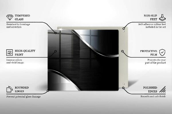 Steklena podloga za rezanje Kovinska abstrakcija