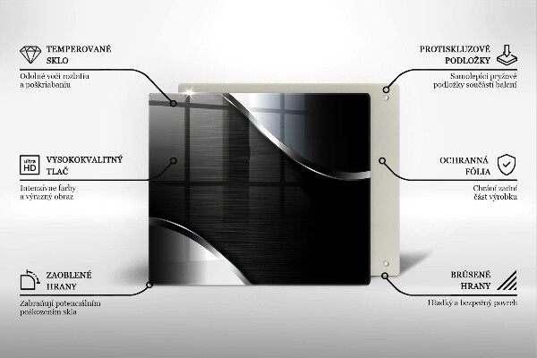 Steklena podloga za rezanje Kovinska abstrakcija
