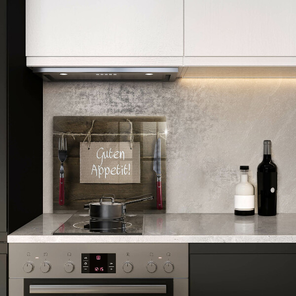 Steklena podloga za rezanje Napis Guten Apetit na deskah