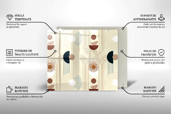 Steklena podloga za rezanje Boho geometrijske oblike