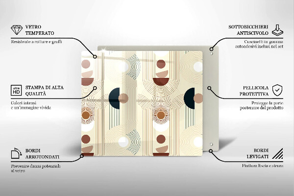 Steklena podloga za rezanje Boho geometrijske oblike