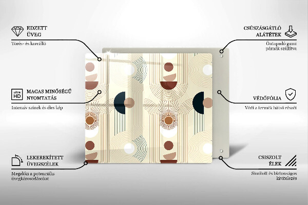 Steklena podloga za rezanje Boho geometrijske oblike