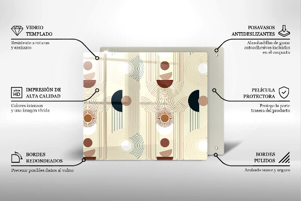 Steklena podloga za rezanje Boho geometrijske oblike
