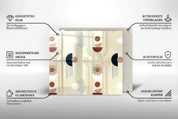 Steklena podloga za rezanje Boho geometrijske oblike