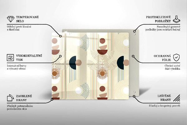 Steklena podloga za rezanje Boho geometrijske oblike