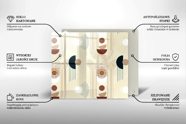 Steklena podloga za rezanje Boho geometrijske oblike