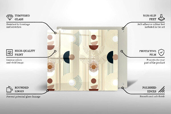 Steklena podloga za rezanje Boho geometrijske oblike