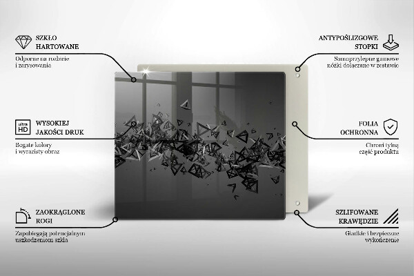 Steklena podloga za rezanje Abstraktne 3D oblike