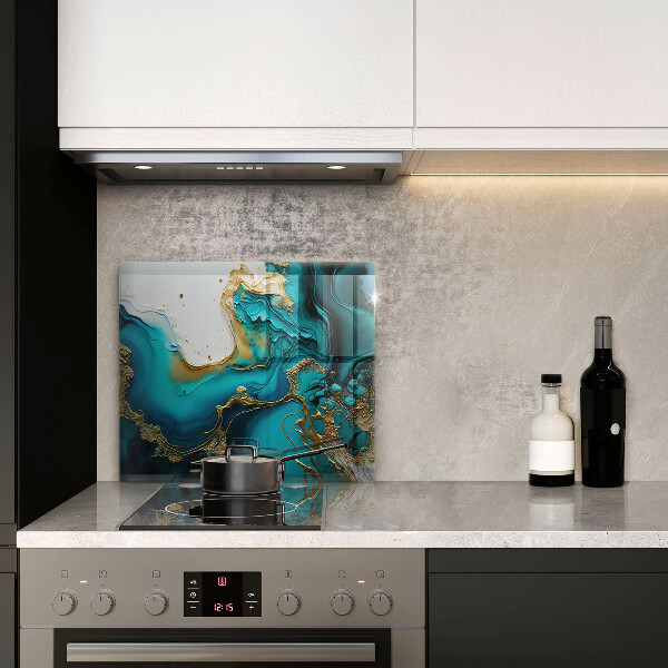 Steklena podloga za rezanje Turkizna abstrakcija