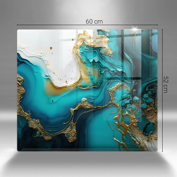 Steklena podloga za rezanje Turkizna abstrakcija