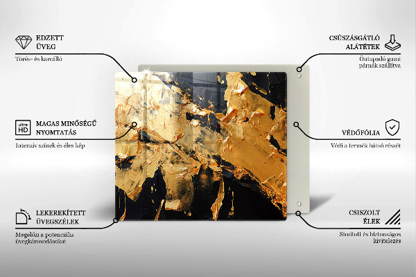Steklena podloga za rezanje Elegantna tekstura barve