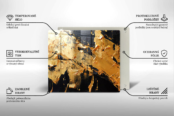 Steklena podloga za rezanje Elegantna tekstura barve