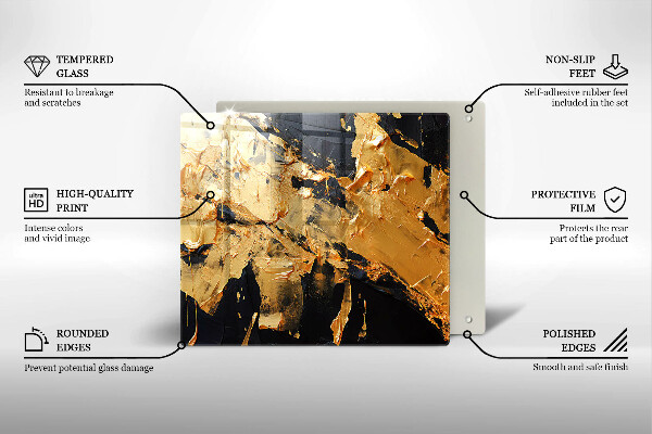 Steklena podloga za rezanje Elegantna tekstura barve