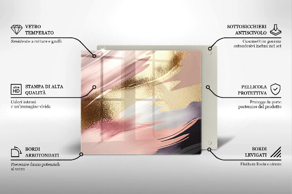 Steklena podloga za rezanje Pastelni madeži