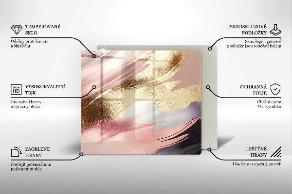 Steklena podloga za rezanje Pastelni madeži