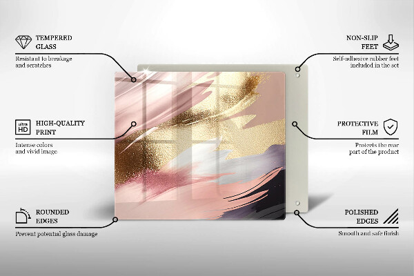 Steklena podloga za rezanje Pastelni madeži