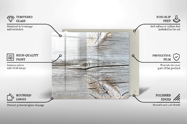 Steklena podloga za rezanje Svetla lesena struktura