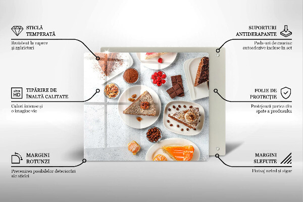 Steklena podloga za rezanje Sladkost torte