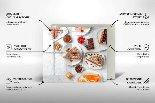 Steklena podloga za rezanje Sladkost torte