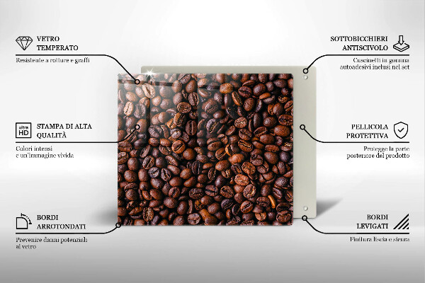 Steklena podloga za rezanje Kavna zrna