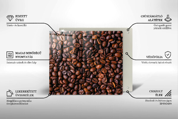 Steklena podloga za rezanje Kavna zrna