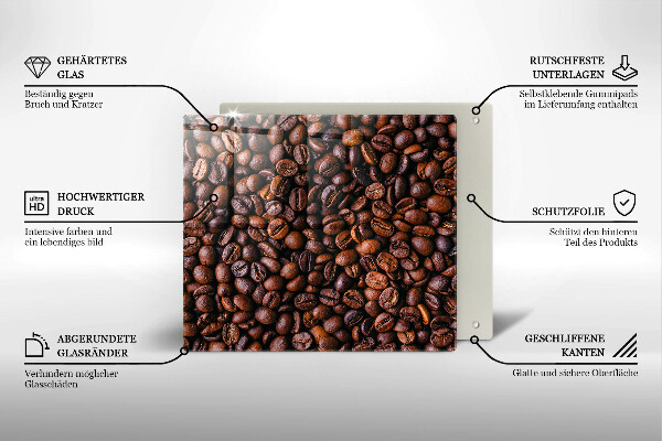 Steklena podloga za rezanje Kavna zrna