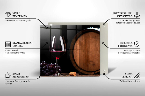 Steklena podloga za rezanje Kozarec za vino v sodu