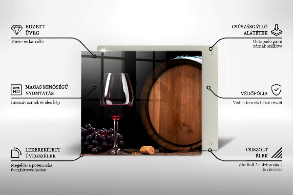 Steklena podloga za rezanje Kozarec za vino v sodu