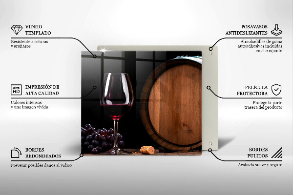 Steklena podloga za rezanje Kozarec za vino v sodu