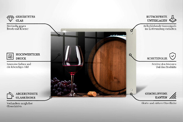 Steklena podloga za rezanje Kozarec za vino v sodu