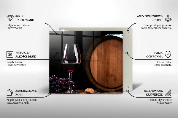 Steklena podloga za rezanje Kozarec za vino v sodu