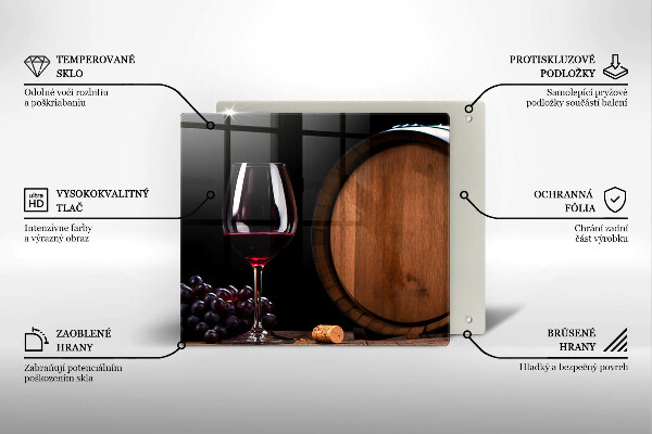 Steklena podloga za rezanje Kozarec za vino v sodu