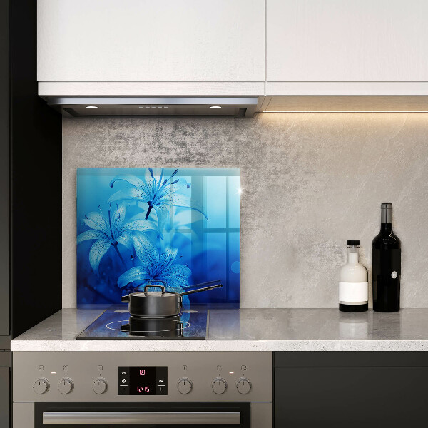 Steklena podloga za rezanje Modre rože