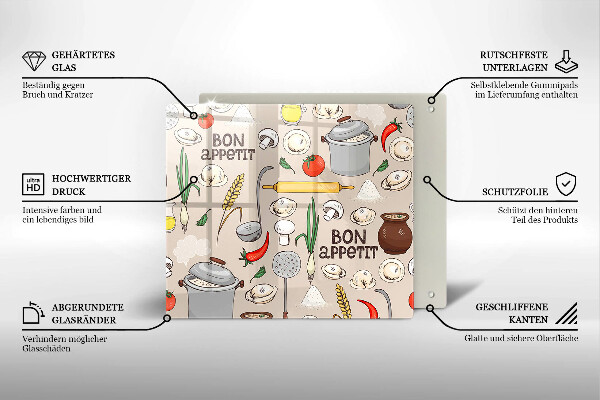 Steklena podloga za rezanje Ilustracija kuhinje