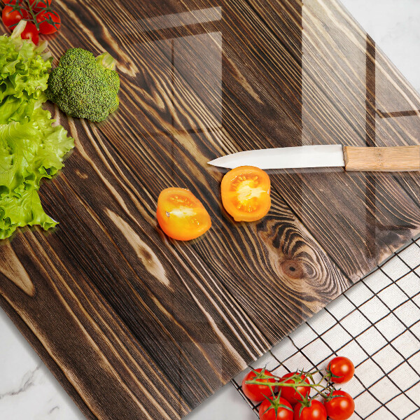 Steklena podloga za rezanje Tekstura lesa