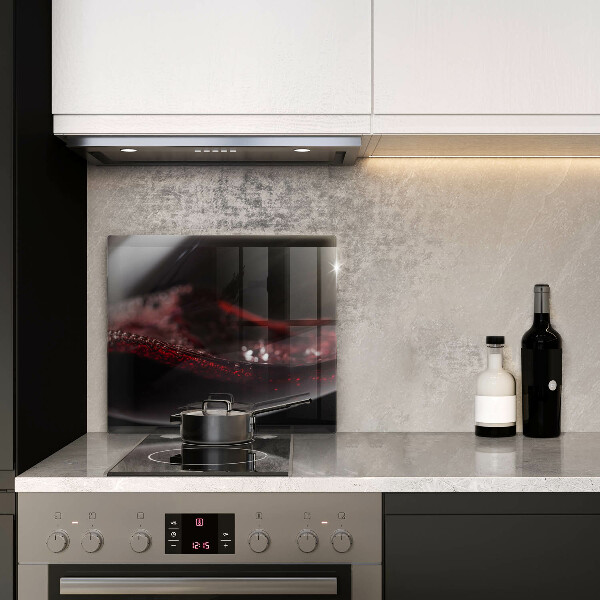 Steklena podloga za rezanje Rdeče vino v kozarcu