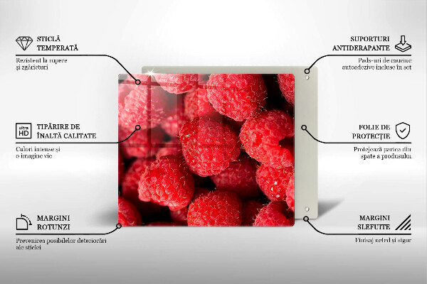 Steklena podloga za rezanje Sadje maline