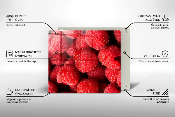 Steklena podloga za rezanje Sadje maline